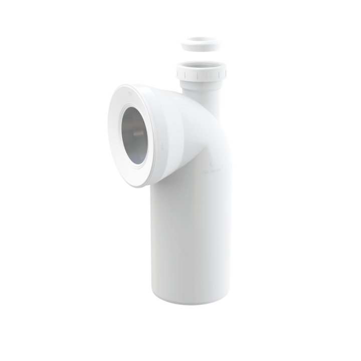 Przyłącze do stojącej miski WC, kolano 90° z przyłączem DN 40/50