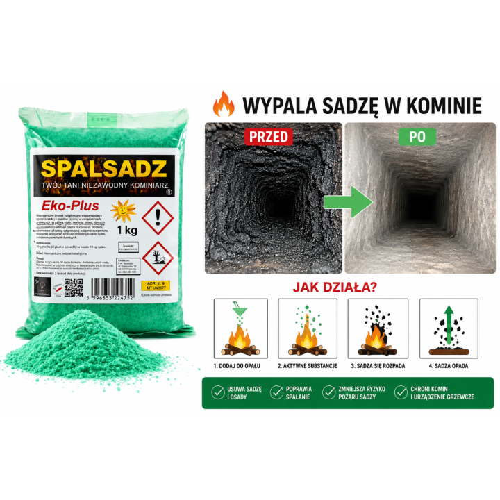 SPALSADZ KATALIZATOR 1 KG DO CZYSZCZENIA SADZY W KOMINACH I KOTŁACH