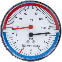 Termomanometr TM 80, fi80 mm, 0÷6 bar, 20÷120°C, G1/4", ax, kl. 2,5