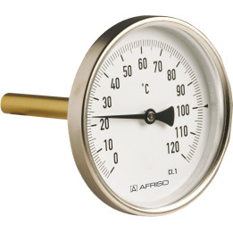 Termometr przemysłowy BiTh 100 I, D201, fi100 mm, 0÷120°C, L 100 mm, 1/2", rad, kl. 1