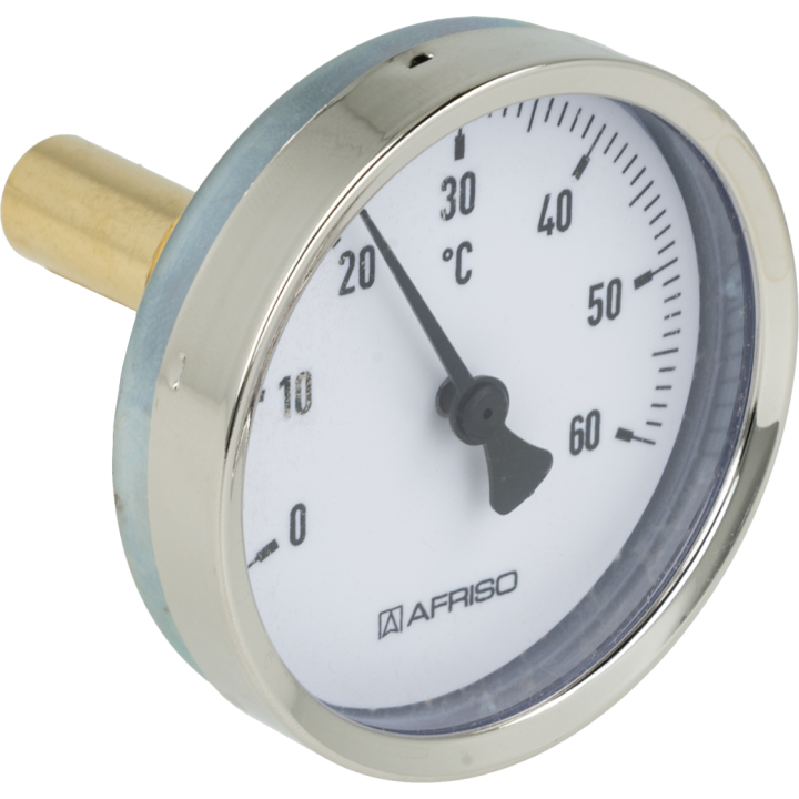 Termometr bimetaliczny BiTh 63, fi63 mm, 0÷60°C, L 40 mm, G1/2"