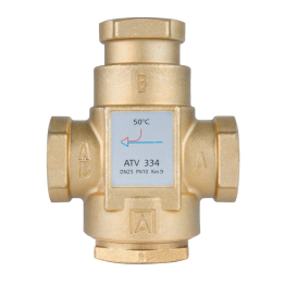 Zawór temperaturowy ATV 334, DN25, Rp1", kvs 9, 50°C – Afriso