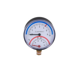 Termomanometr TM 80, fi80 mm, 0÷6 bar, 20÷120°C, G1/4", rad, kl. 2,5