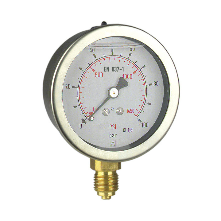 Manometr glicerynowy RF 100 Gly, D811, fi100 mm, 0÷600 bar