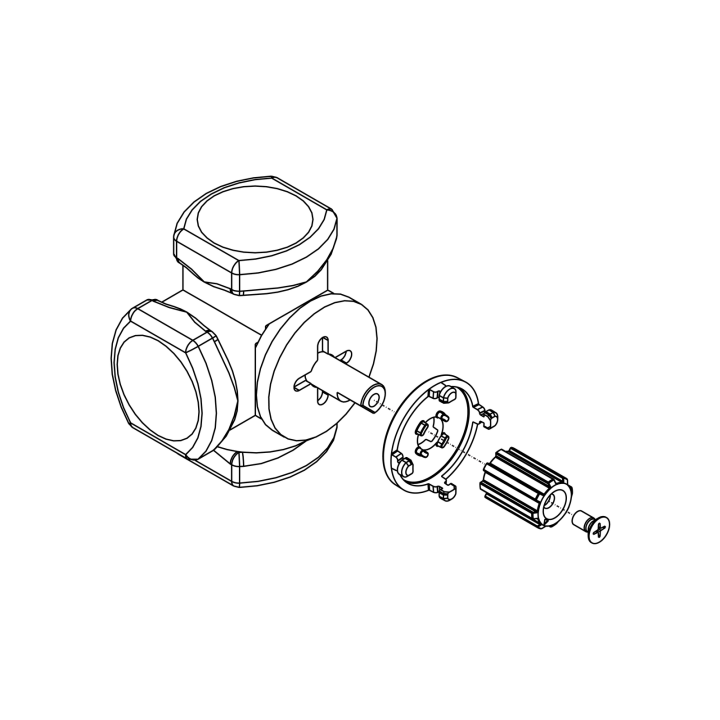 Adapter do siłowników ARM ProClick na zawory: Danfoss HRB, HRE