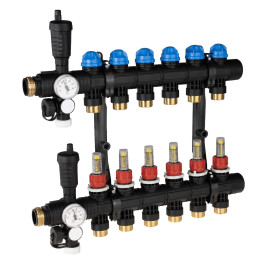 ProCalida EF1 na 6 obiegów grzewczych, rotametry 0,2÷1,6 l/min