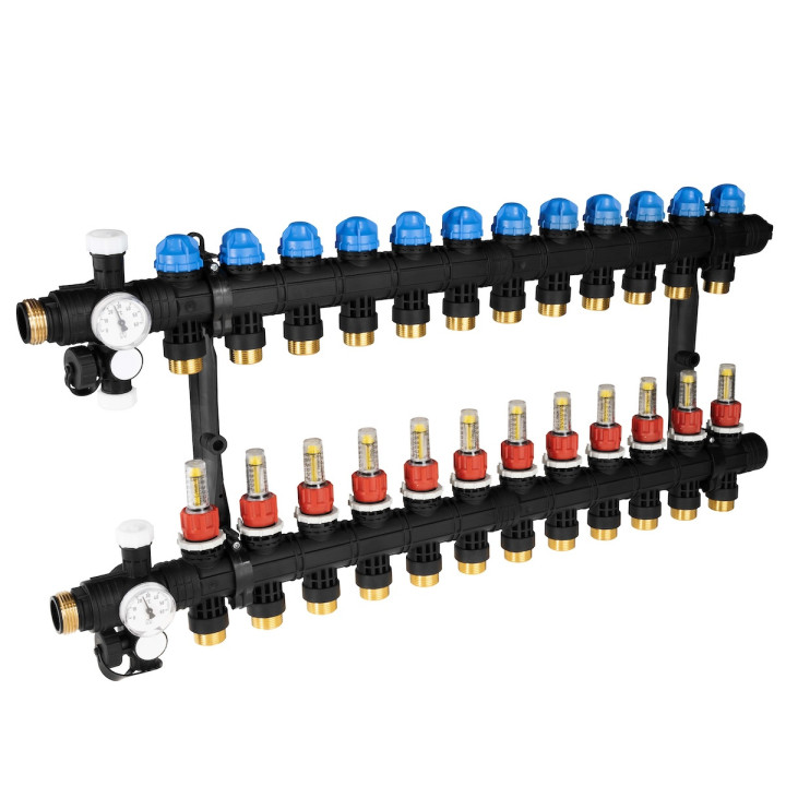 ProCalida EF1 na 12 obiegów grzewczych, rotametry 0,2 ÷ 1,6
