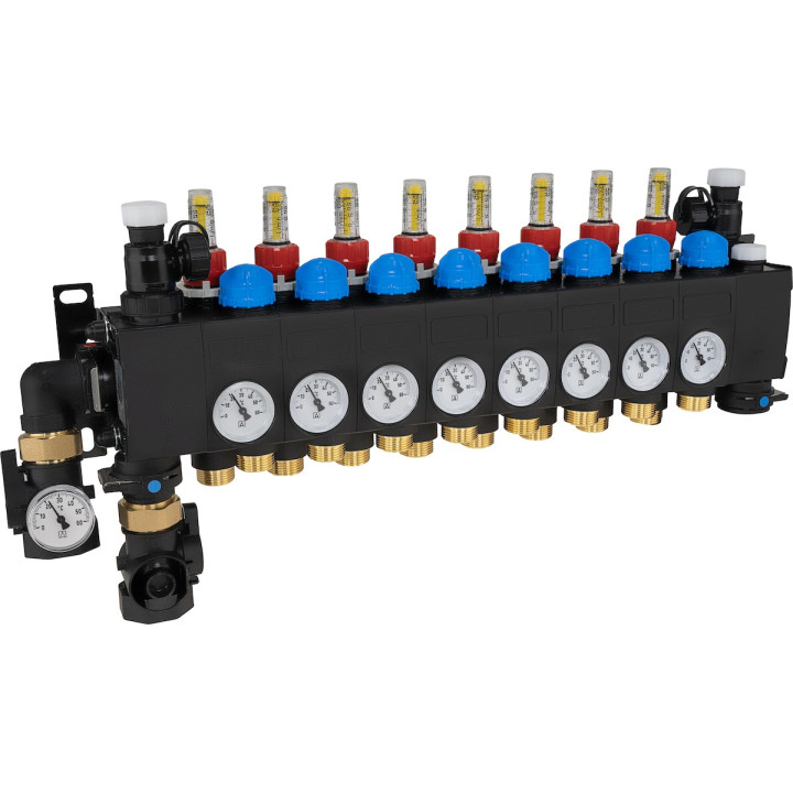 ProCalida CC 1 na 8 obiegów grzewczych, rotametry 0,75÷3,75 l/min