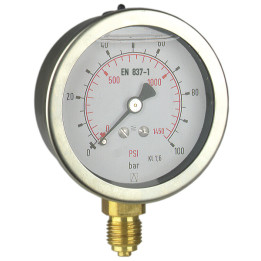 Manometr glicerynowy RF 100 Gly, D811, fi100 mm, 0÷6 bar, G1/2"