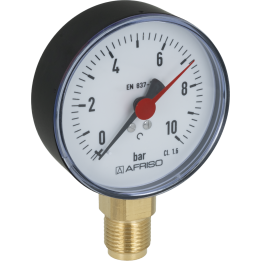 Manometr standardowy RF 80, D201, fi80 mm, 0÷10 bar, G1/2", rad