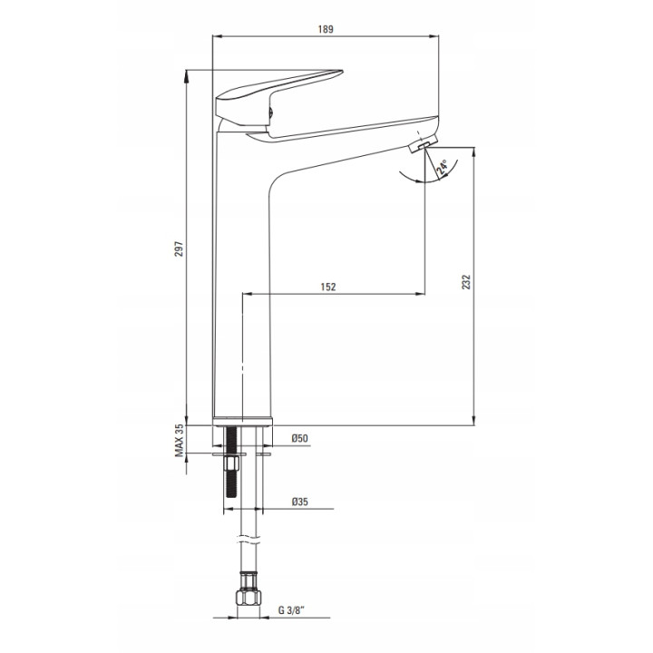 BATERIA UMYWALKOWA WYSOKA CHROM BMO 020K