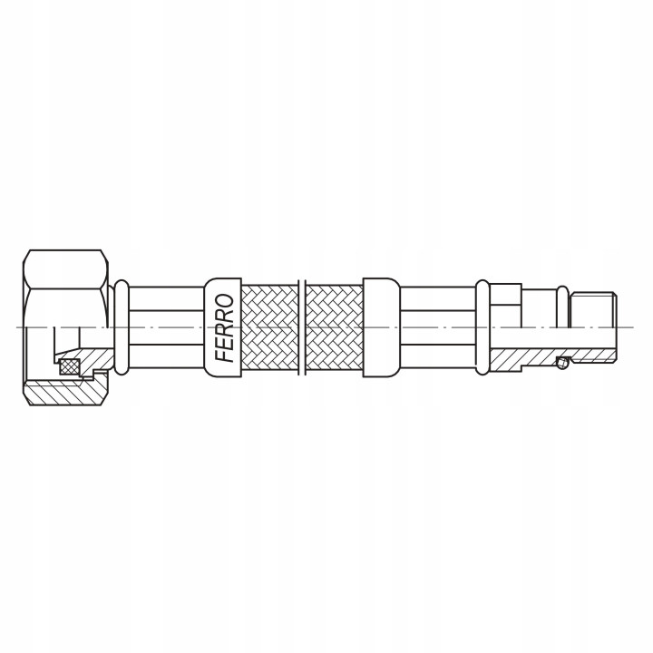 Wąż przyłączeniowy do baterii L-100 cm M10 X 1-2 krótki – Ferro