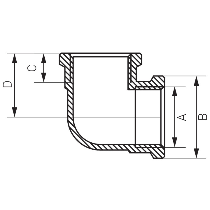 Kolanko mosiężne 3-8" żółte – Ferro