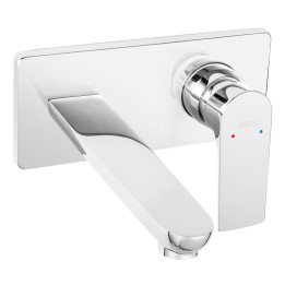 Algeo square bateria umywalkowa podtynkowa z wylewką 18CM, chrom