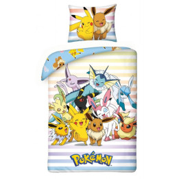 Pościel bawełniana dla dzieci 140x200 cm + 65x65 cm Pokemon
