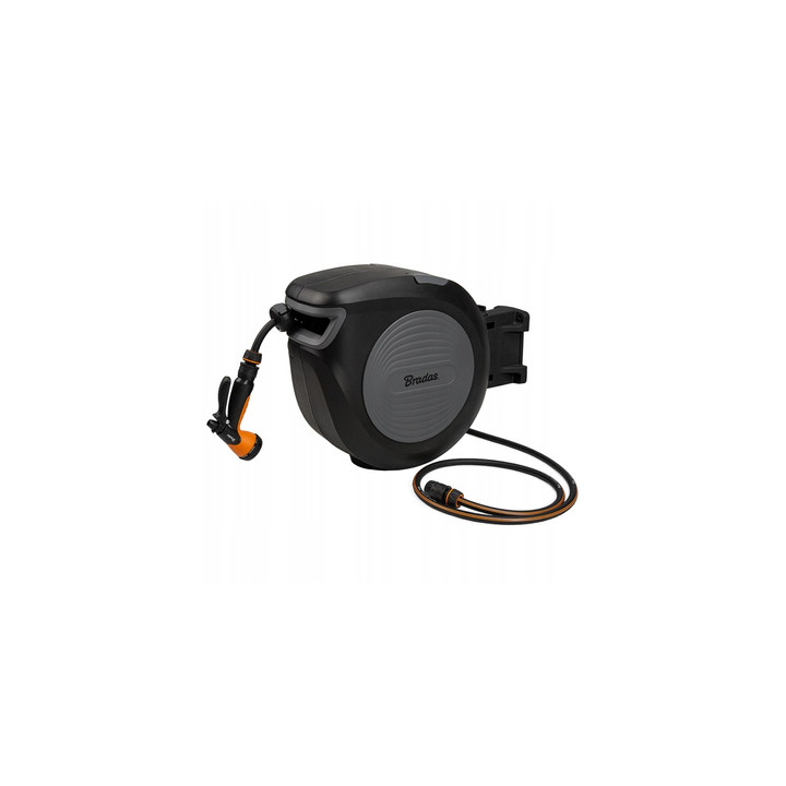 Zestaw BLACK LINE bęben automatyczny z wężem 1/2" 30m i akcesoriami Bradas