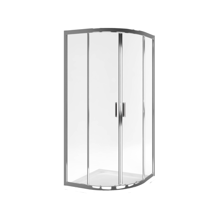 Seria 201 kabina półokrągła 90x90 cm drzwi przesuwne, powłoka Clean Control, chrom