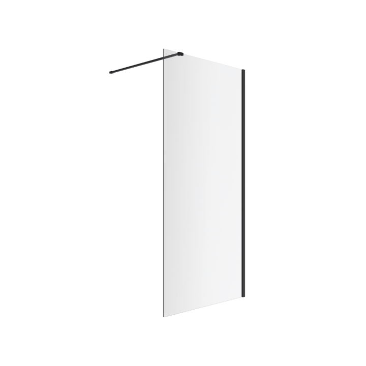 Vidoq walk-in ścianka prysznicowa prosta 120x200 cm, powłoka Clean Control, czarny mat