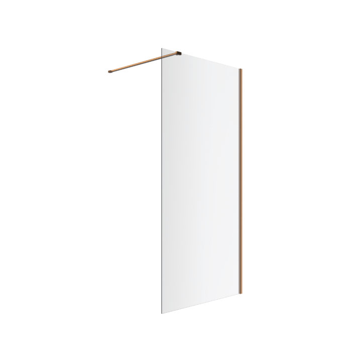 Vidoq walk-in ścianka prysznicowa prosta 90x200 cm, powłoka Clean Control, miedziany szczotkowany