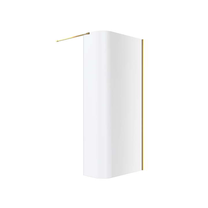 Vidoq walk-in ścianka prysznicowa gięta 93x200 cm, powłoka Clean Control, złoty połysk