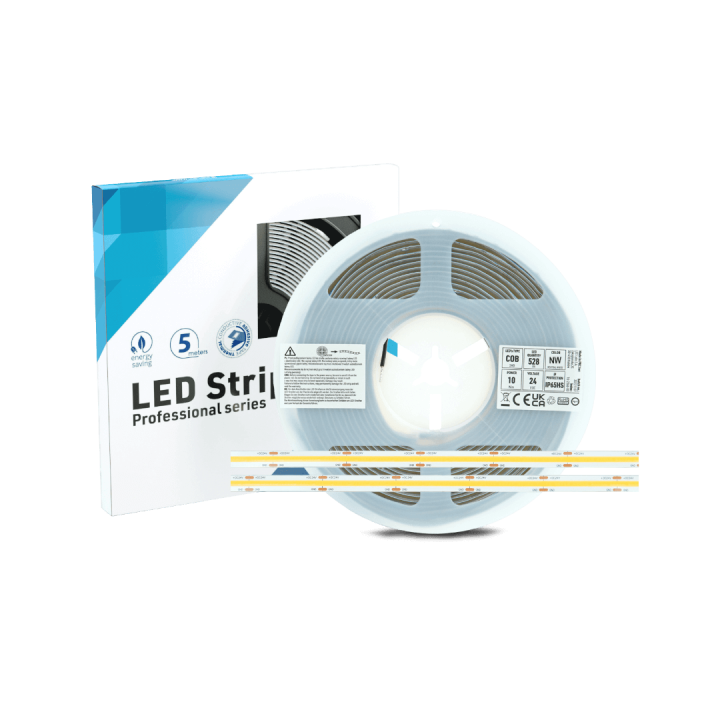 Taśma 2640 LED COB IP65, 528 LED/m, 5m napięcie 24V, moc 10W/m