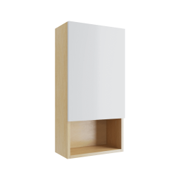 Tuto szafka wisząca wnękowa z frontem prawa 40x80 cm, dąb/biały