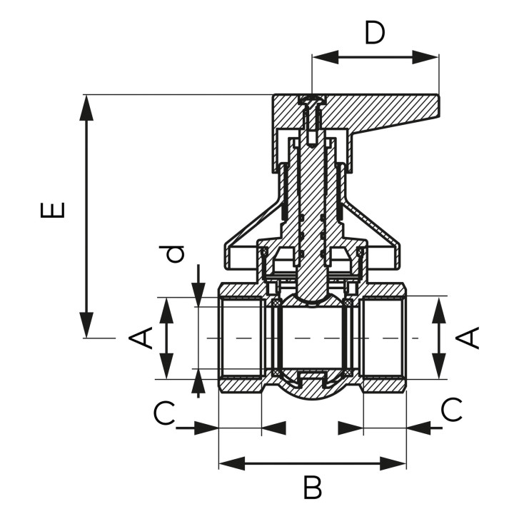Zawór kulowy podtynkowy, gw-gw z dźwignią i rozetą, 3-4", f-power