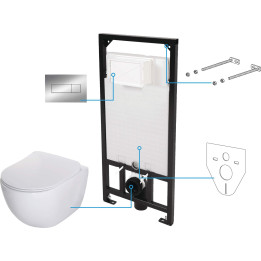 Zestaw WC podtynkowy 6 w 1 biały chrom CDES6ZPW – Deante