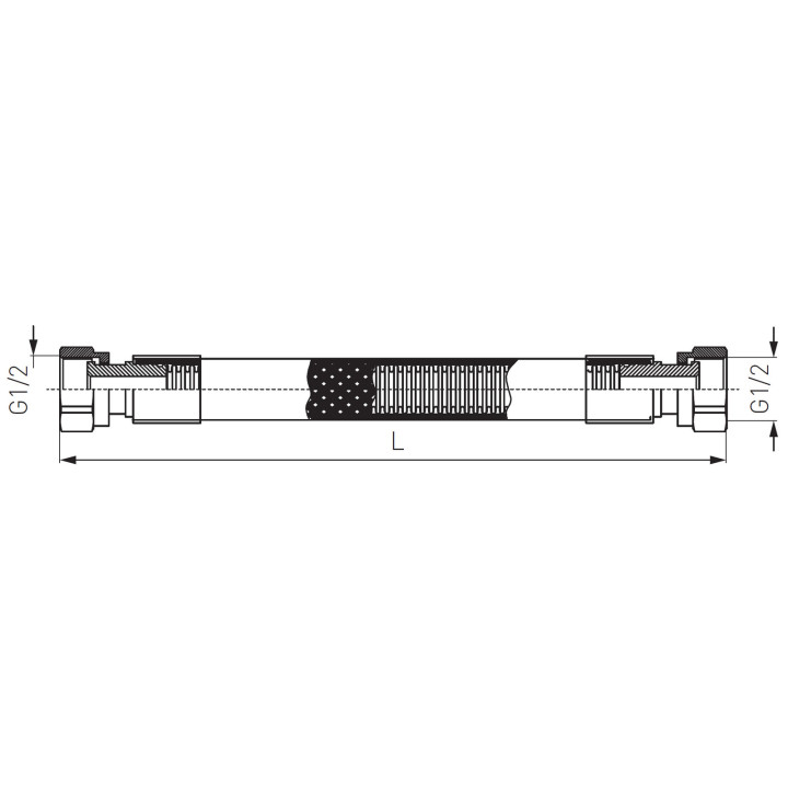 Wąż przyłączeniowy do gazu GW-GW 1-2" 1,5 m PVC – Ferro