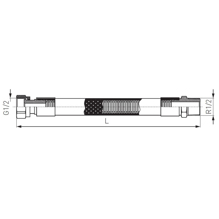 Wąż przyłączeniowy do gazu GW-GZ 1-2" 1,25 m PVC – Ferro