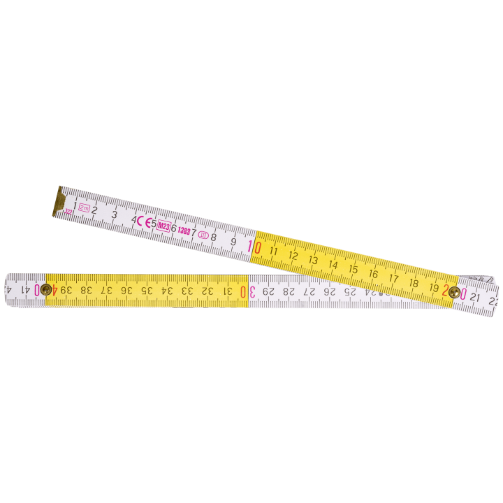 Miara składana drewniania 2m biało-żółta STALCO PERFECT S-65402
