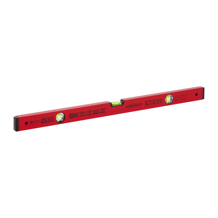 Poziomnica aluminiowa 80cm / 45° czerwona STALCO PERFECT S-65157