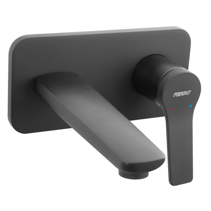Stratos bateria umywalkowa podtynkowa, czarna – Ferro