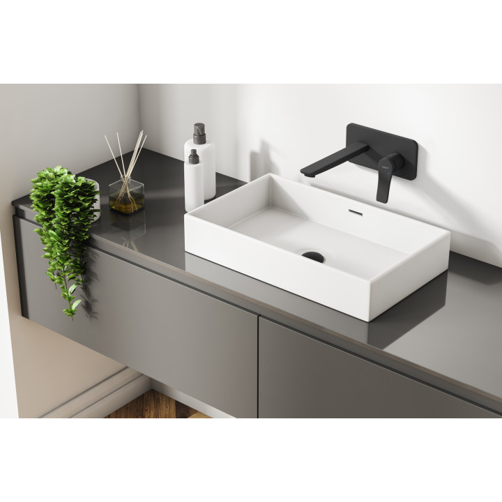 Stratos bateria umywalkowa podtynkowa, czarna – Ferro
