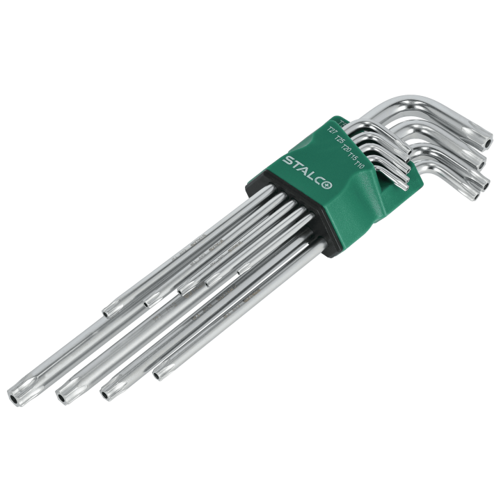 Zestaw kluczy torx z otworem extra długie 9 EL. CRV TT10-TT50