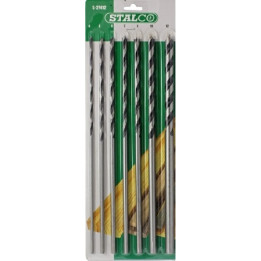 Wiertła do drewna Stalco 4-10 mm 300 mm zestaw 7 szt.. stal