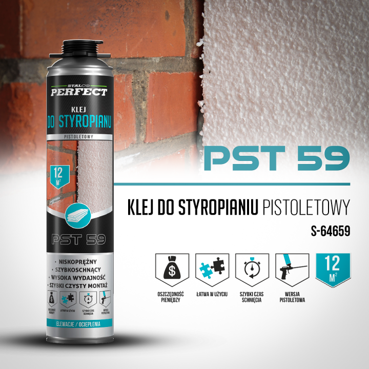 Pianoklej do styropianu pistoletowy PST 59 – Stalco Perfect