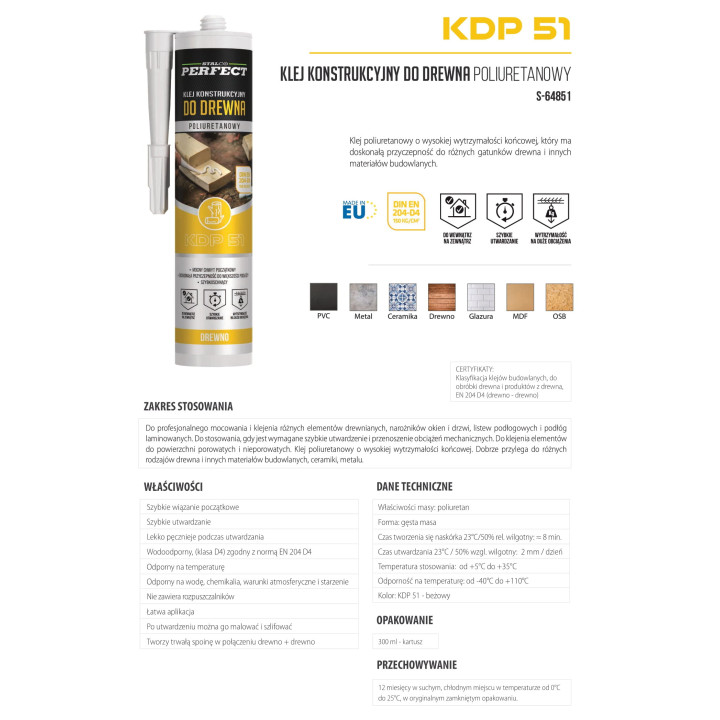 Klej konstrukcyjny D4 do drewna – Stalco Perfect