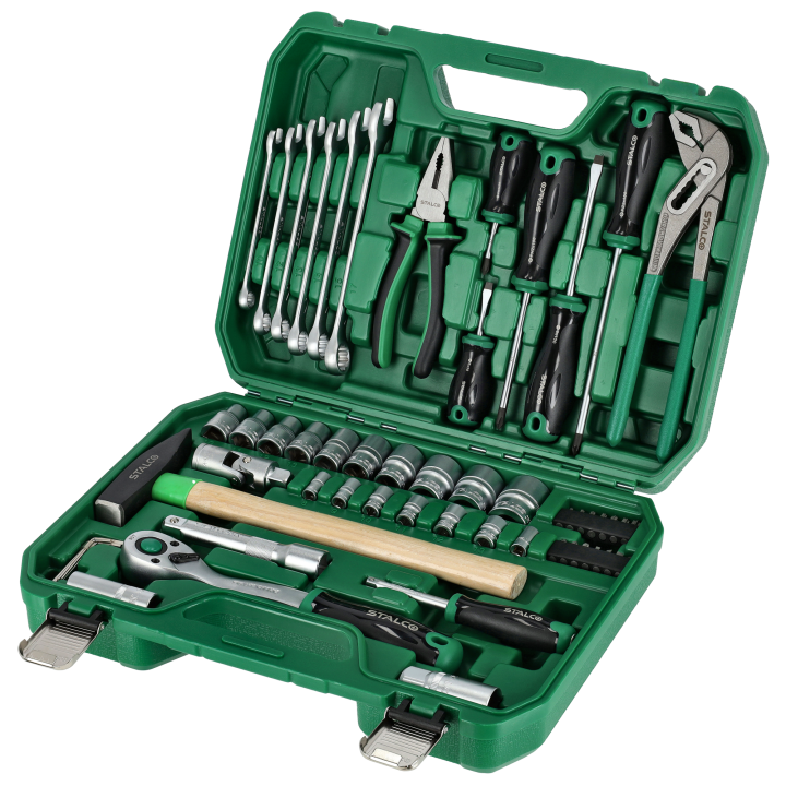 Zestaw narzędzi 1/2” 1/4” 55 EL. grzechotka 90T BMC Stalco