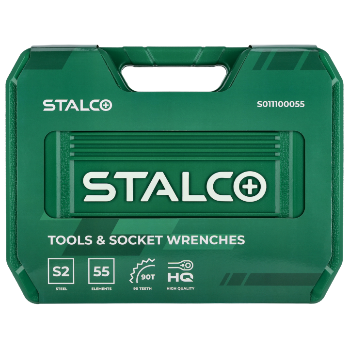 Zestaw narzędzi 1/2” 1/4” 55 EL. grzechotka 90T BMC Stalco