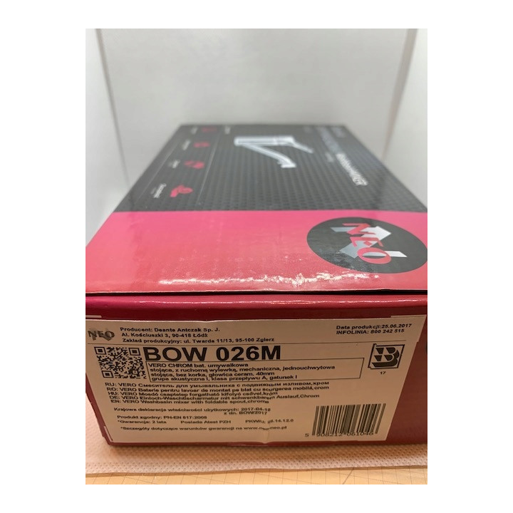 Bateria umywalkowa z obrotową wylewką obrotowa chrom vero BOW