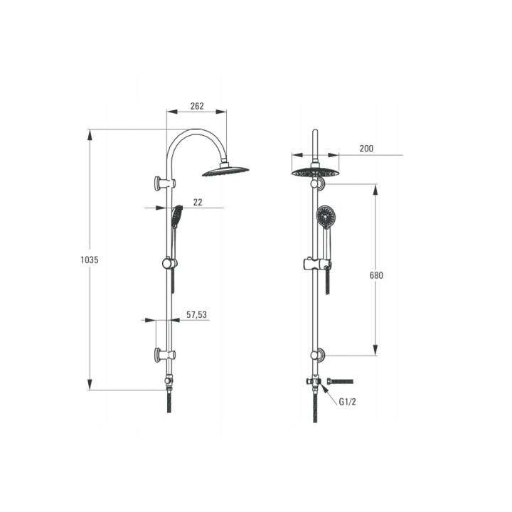 Bateria prysznicowa ścienna chrom BOJ 040M – Deante
