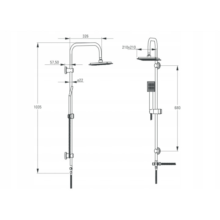 Bateria prysznicowa ścienna chrom BOJ 040M – Deante