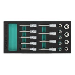 Zestaw bitów TORX T20–T60 i nasadek E10–E24 EVA Stalco