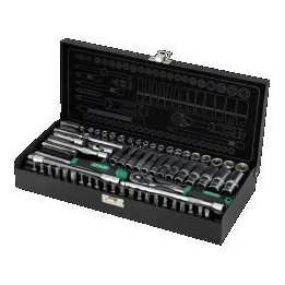 Zestaw kluczy nasadowych STALCO 1/4" 67 elementów CrV grzechotka