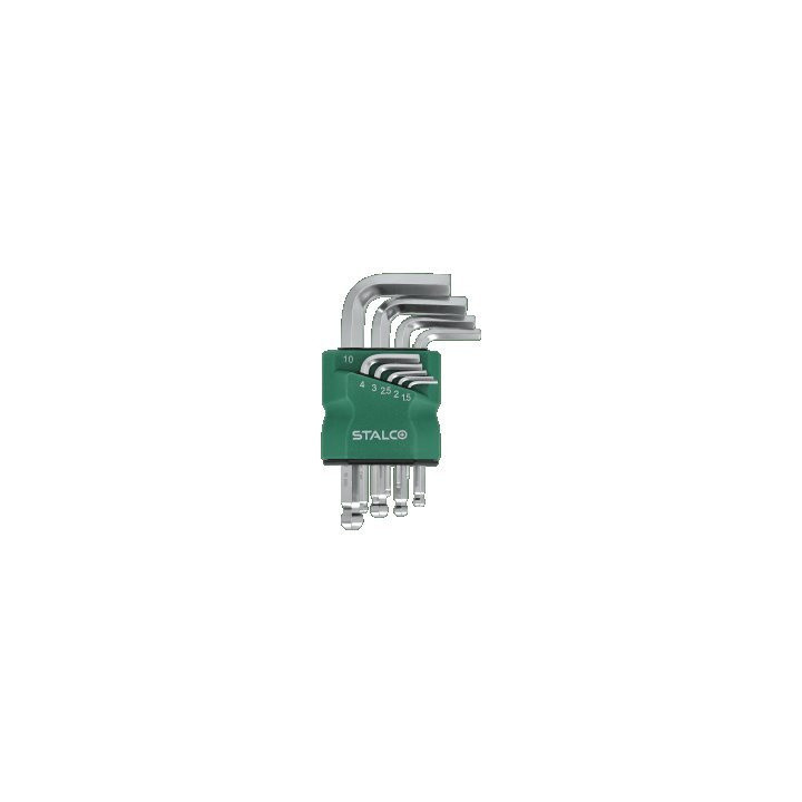 Zestaw krótkich imbusów z kulką 1,5–10 mm Stalco