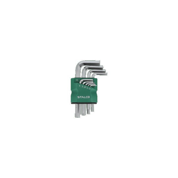 Zestaw krótkich kluczy sześciokątnych 1,5–10 mm 9 el. Stalco