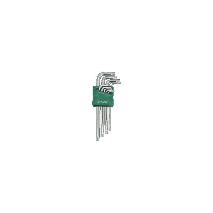 Zestaw kluczy Torx z otworem TT10–TT50 9 el. CrV Stalco