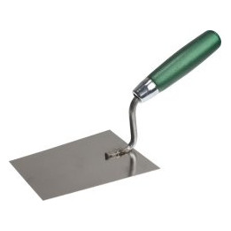 Kielnia trapezowa nierdzewna z uchwytem drewnianym S-37366