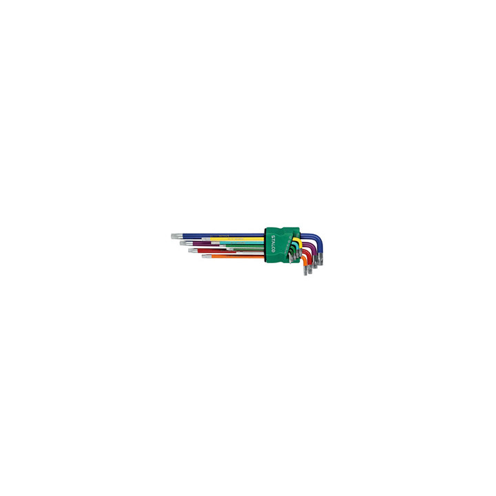Klucze Torx z otworem STALCO extra długie T10-T50 S2 9 szt.